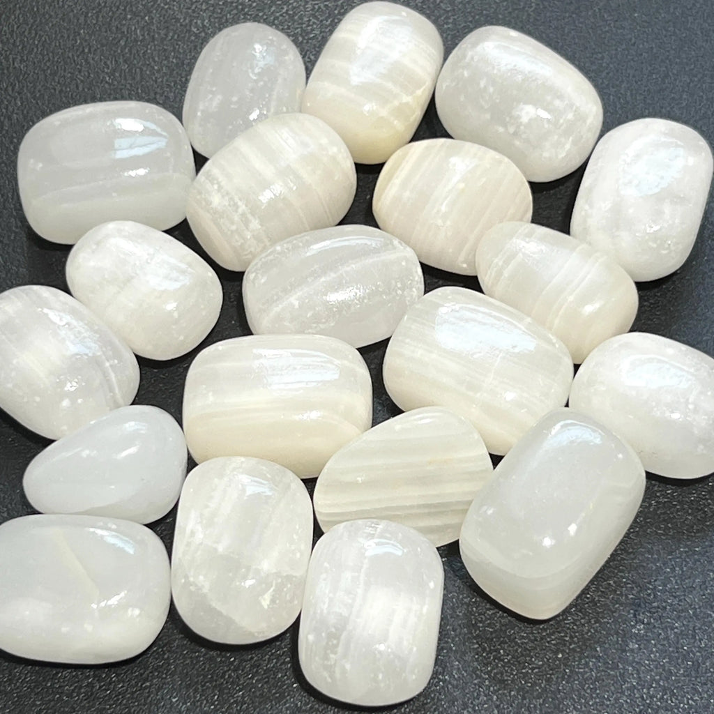 White Banded Calcite Tumbled Stones (By The Piece Or Pound) Wholesale | Home & Living > Home Decor > Home Accents > Rocks & Geodes | Wiccan Center