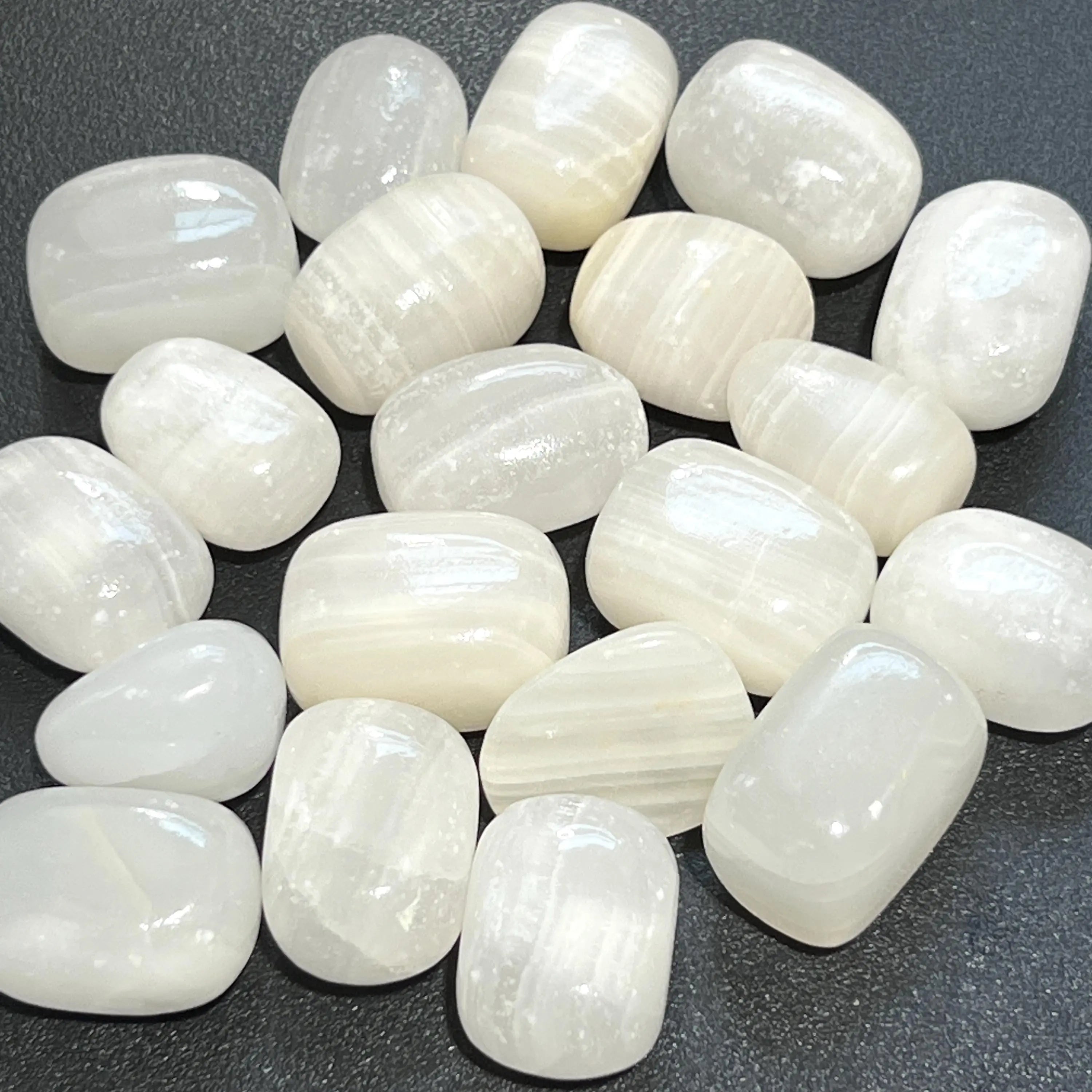 White Banded Calcite Tumbled Stones (By The Piece Or Pound) Wholesale | Home & Living > Home Decor > Home Accents > Rocks & Geodes | Wiccan Center