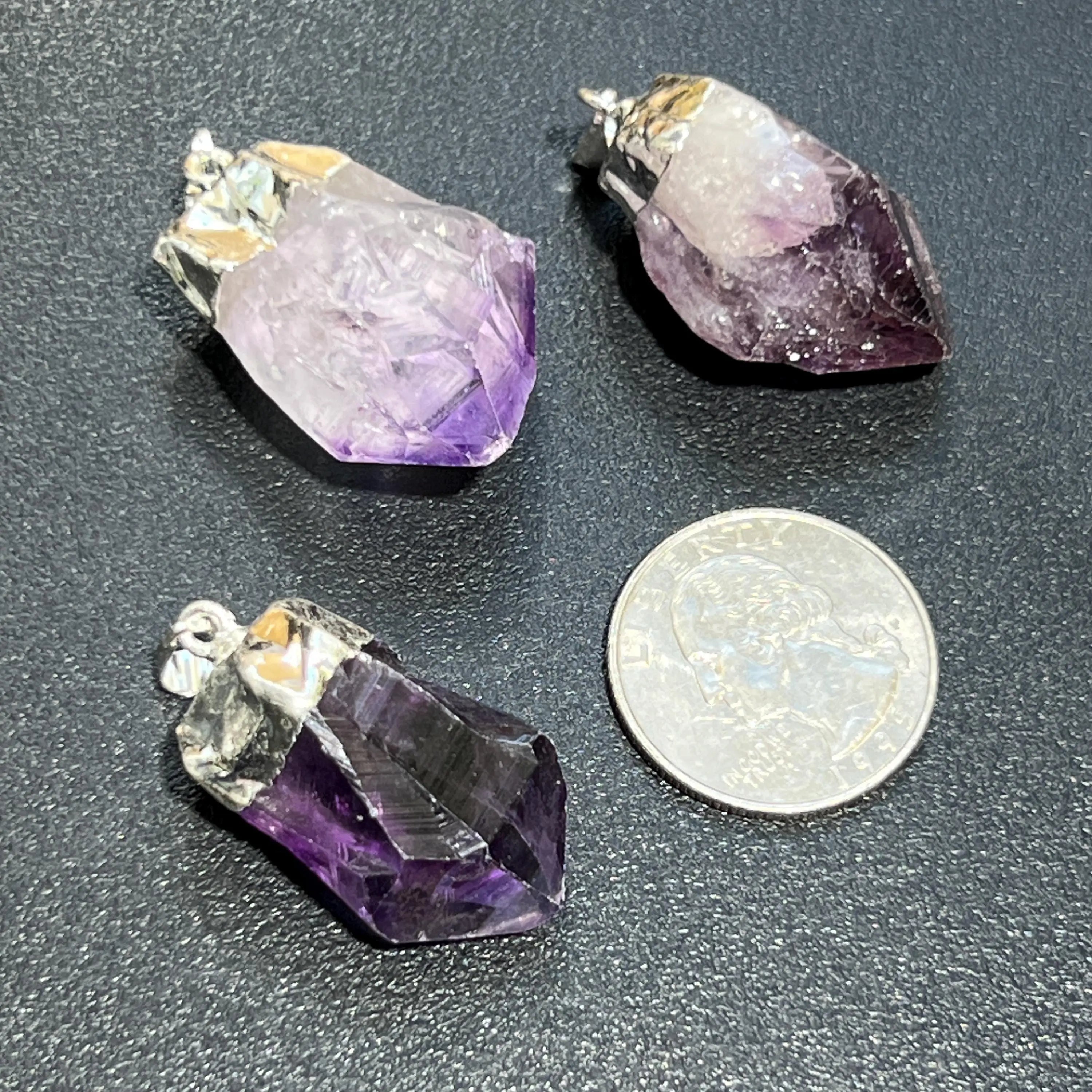 Amethyst Crystal Point Pendant (Silver Plated) | Craft Supplies & Tools > Beads, Gems & Cabochons > Charms & Pendants > Pendants | Wiccan Center