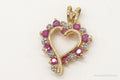 Designer Ross Simons Ruby Diamond Heart Gold Vermeil Sterling Silver Pendant | Jewelry > Necklaces > Pendants | Wiccan Center