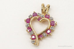 Designer Ross Simons Ruby Diamond Heart Gold Vermeil Sterling Silver Pendant | Jewelry > Necklaces > Pendants | Wiccan Center