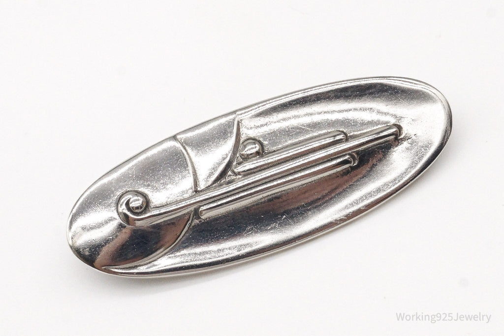 Vintage Art Deco / Mid Century Style Sterling Silver Brooch Pin | Jewelry > Brooches, Pins & Clips | Wiccan Center