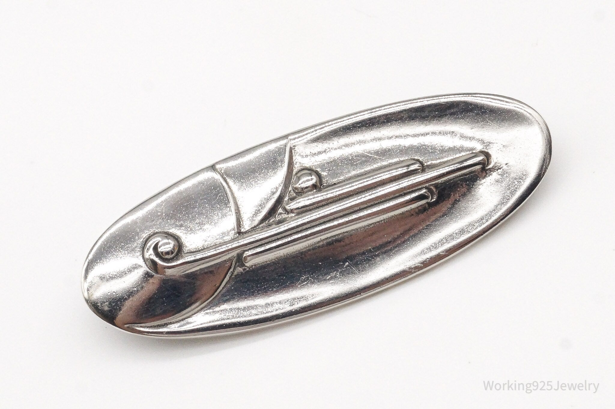 Vintage Art Deco / Mid Century Style Sterling Silver Brooch Pin | Jewelry > Brooches, Pins & Clips | Wiccan Center