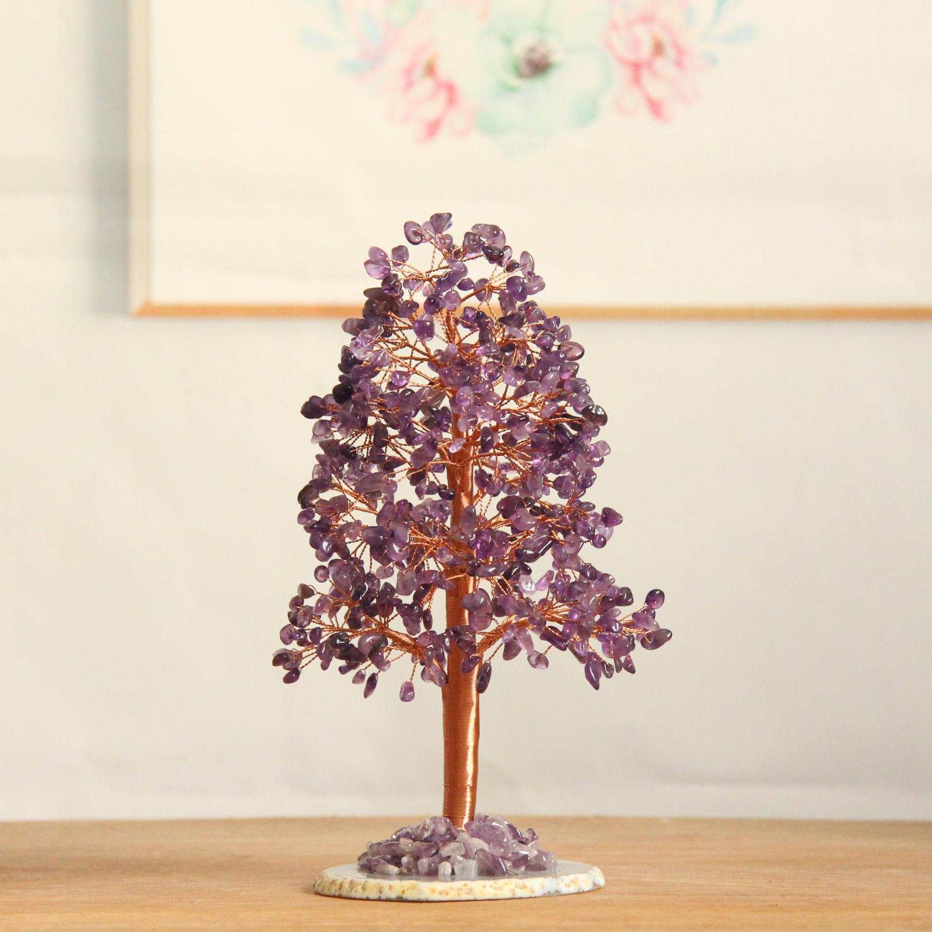 Natural Crystal Money Tree with Pachira Macrocarpa Agate