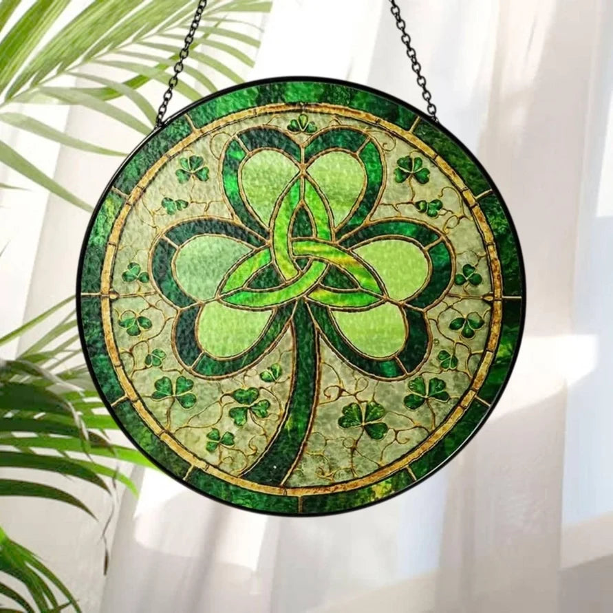 Trinity Knot Shamrock Stained Glass Gift | Gifts | Wiccan Center