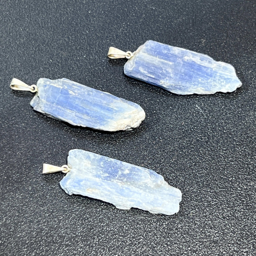 Kyanite Crystal Point Pendant (Silver Plated Bail) Gemstone Jewelry Necklace Supply | Craft Supplies & Tools > Beads, Gems & Cabochons > Charms & Pendants > Pendants | Wiccan Center
