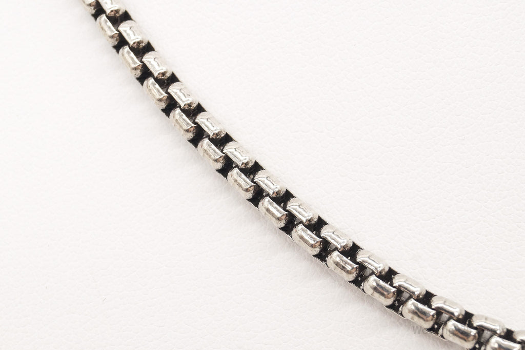 Vintage High Fashion Sterling Silver Puffy Box Chain Link Necklace | Jewelry > Necklaces > Pendants | Wiccan Center