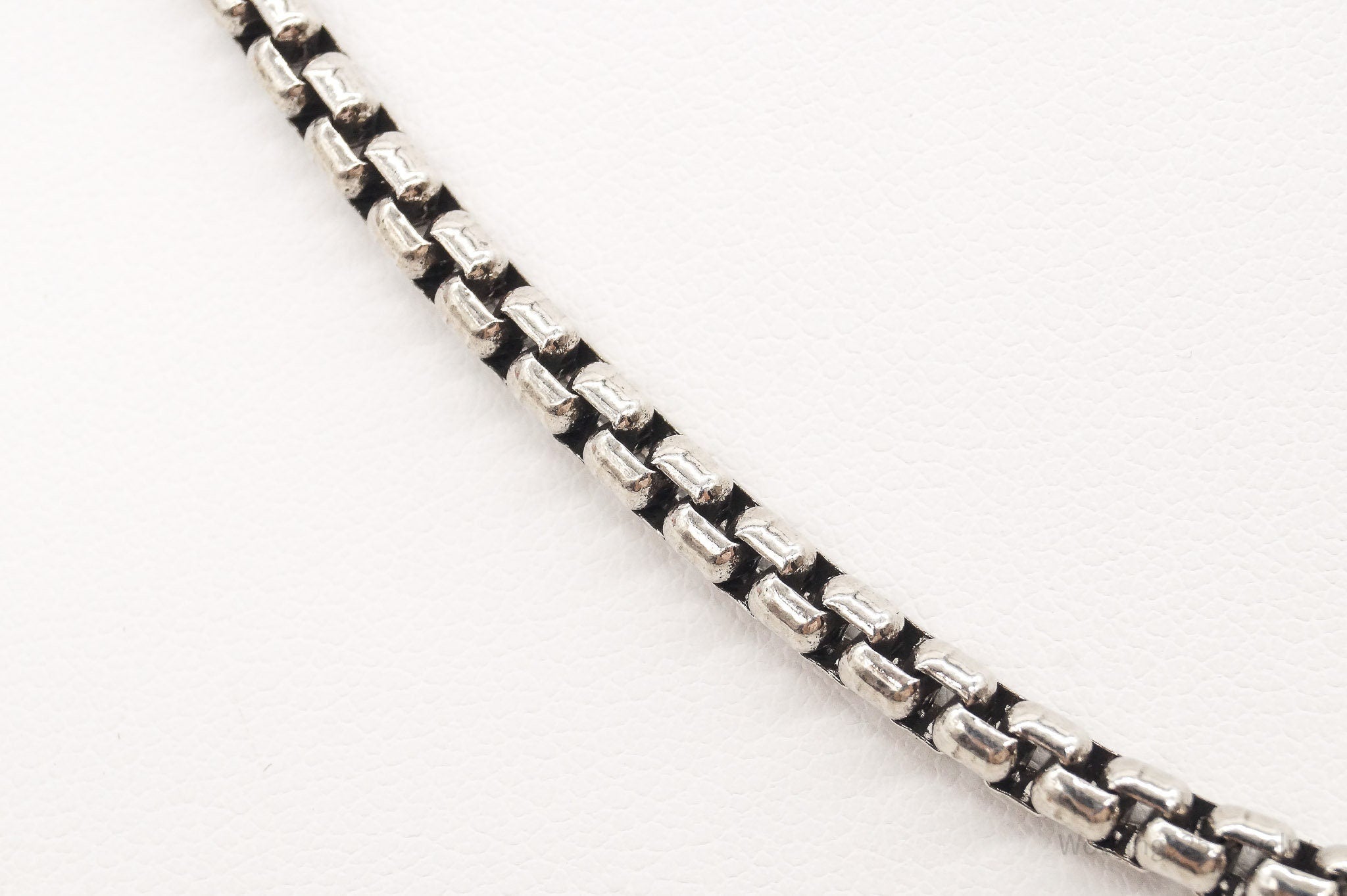 Vintage High Fashion Sterling Silver Puffy Box Chain Link Necklace | Jewelry > Necklaces > Pendants | Wiccan Center