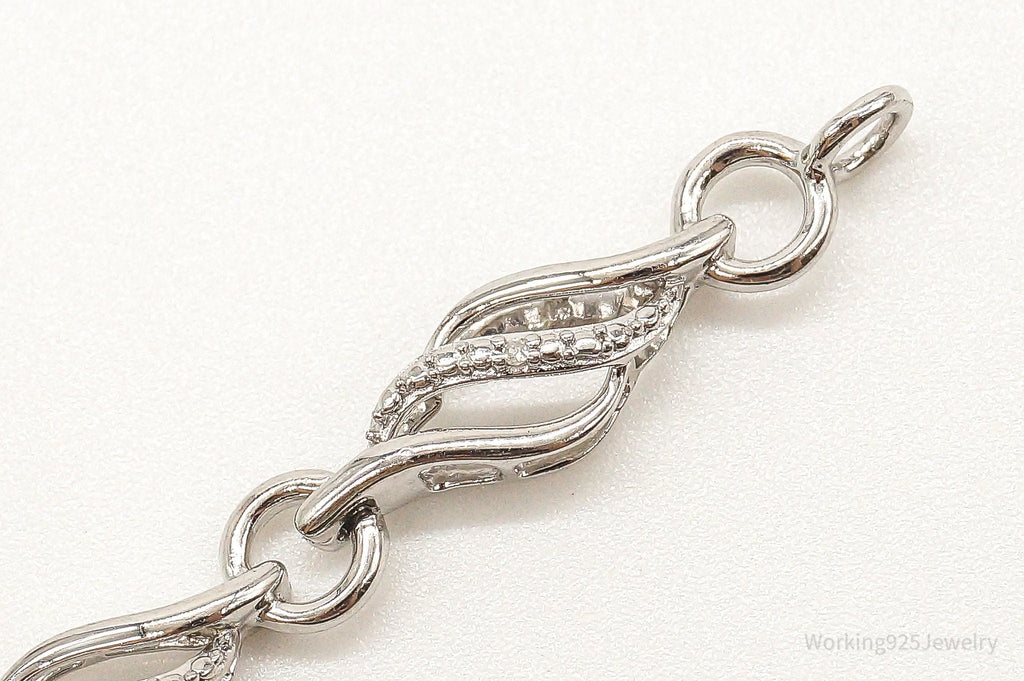 Designer JWBR Single Diamond Linked Sterling Silver Bracelet | Jewelry > Bracelets | Wiccan Center