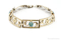 Vintage Designer Symmetalic 14K Gold Blue Topaz Art Deco SterlingSilver Bracelet | Jewelry > Bracelets | Wiccan Center
