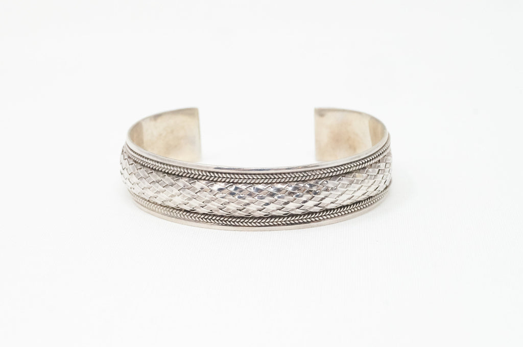 Vintage Designer FAS Basket Weave Braid Sterling Silver Southwestern Bracelet | Jewelry > Bracelets | Wiccan Center