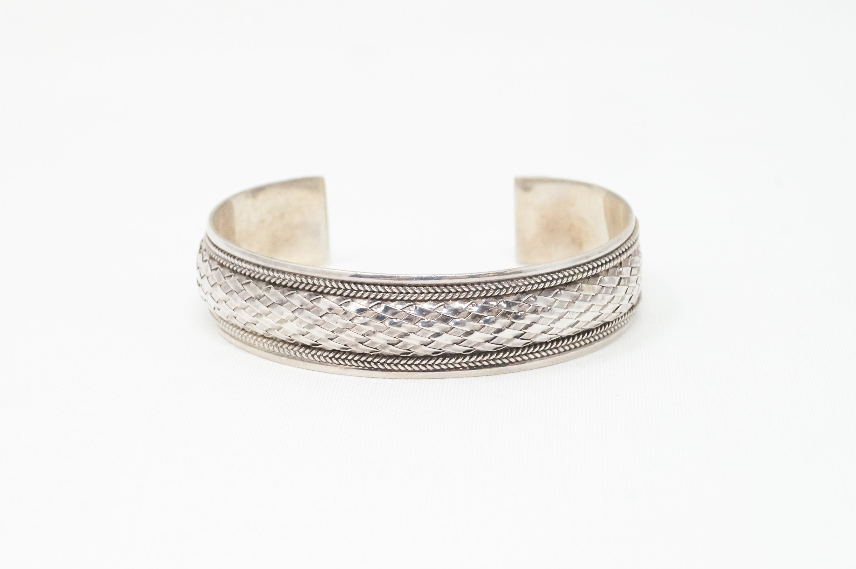 Vintage Designer FAS Basket Weave Braid Sterling Silver Southwestern Bracelet | Jewelry > Bracelets | Wiccan Center