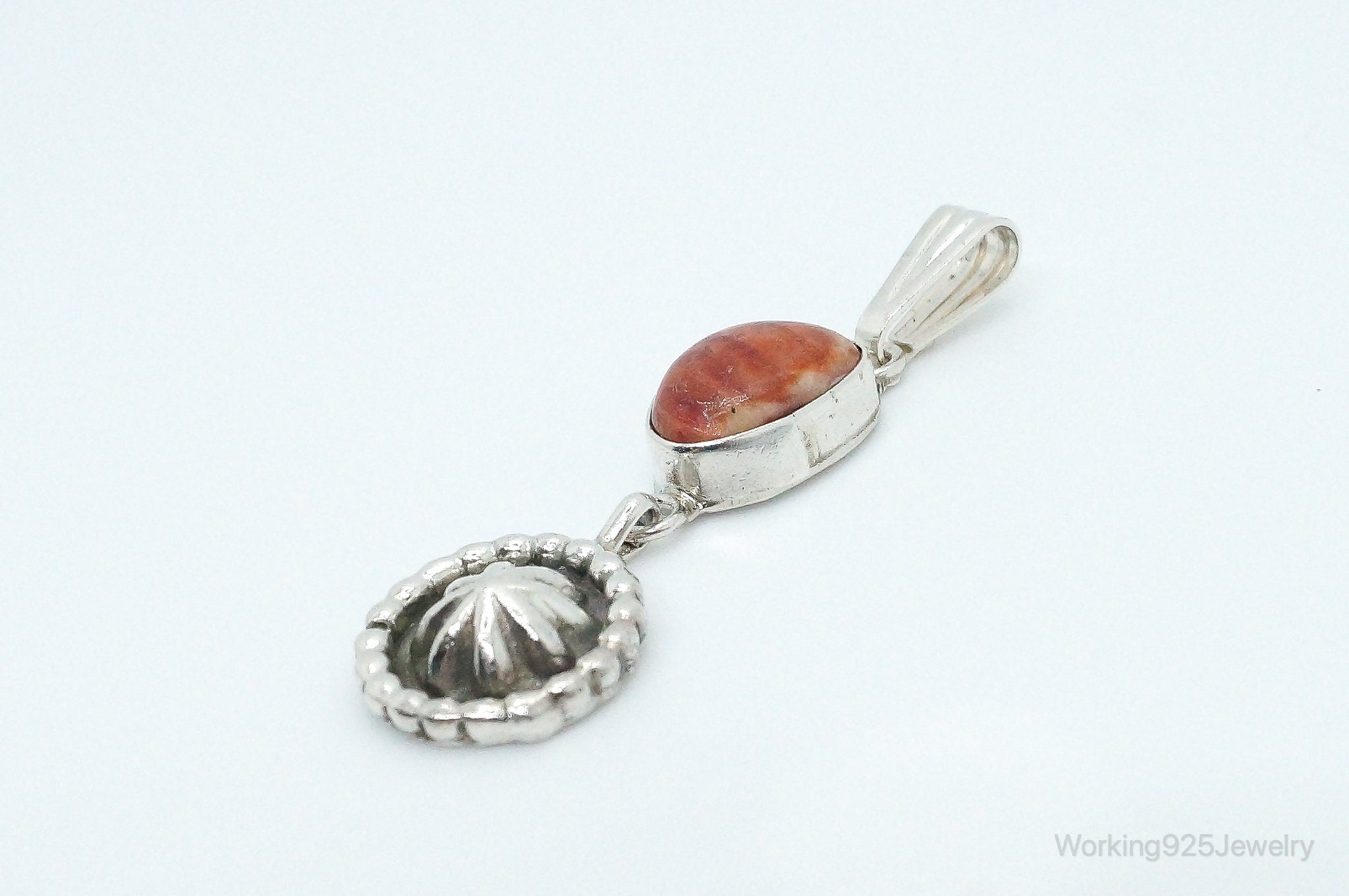 Vintage Native American Unsigned Coral Sterling Silver Pendant | Jewelry > Necklaces > Pendants | Wiccan Center