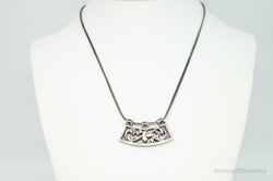 Vintage Silpada Retired Floral Curved Bar Slide Sterling Silver Necklace | Jewelry > Necklaces > Pendants | Wiccan Center