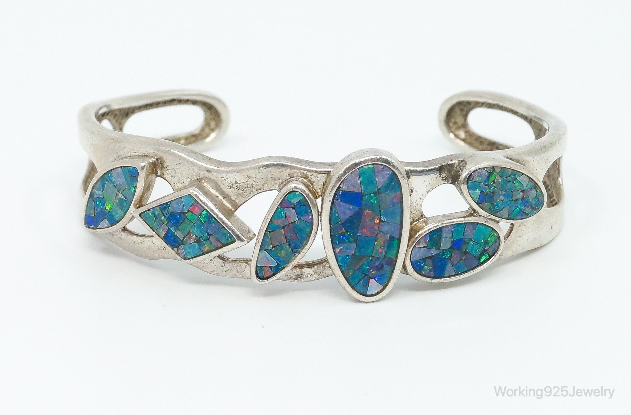 Vintage Designer Whitney Kelly WK Blue Fire Opal Sterling Silver Bracelet | Jewelry > Bracelets | Wiccan Center