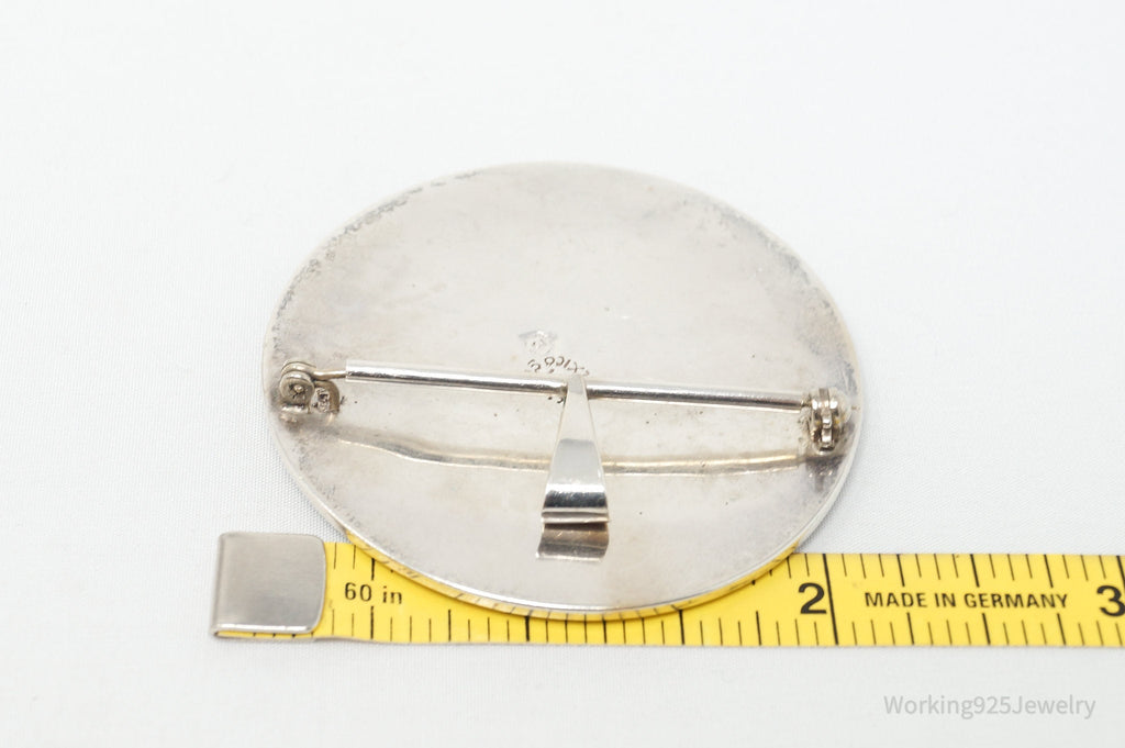 Vintage Taxco POM Mexican Brass Abstract Sterling Silver Brooch Pin Pendant | Jewelry > Necklaces | Wiccan Center