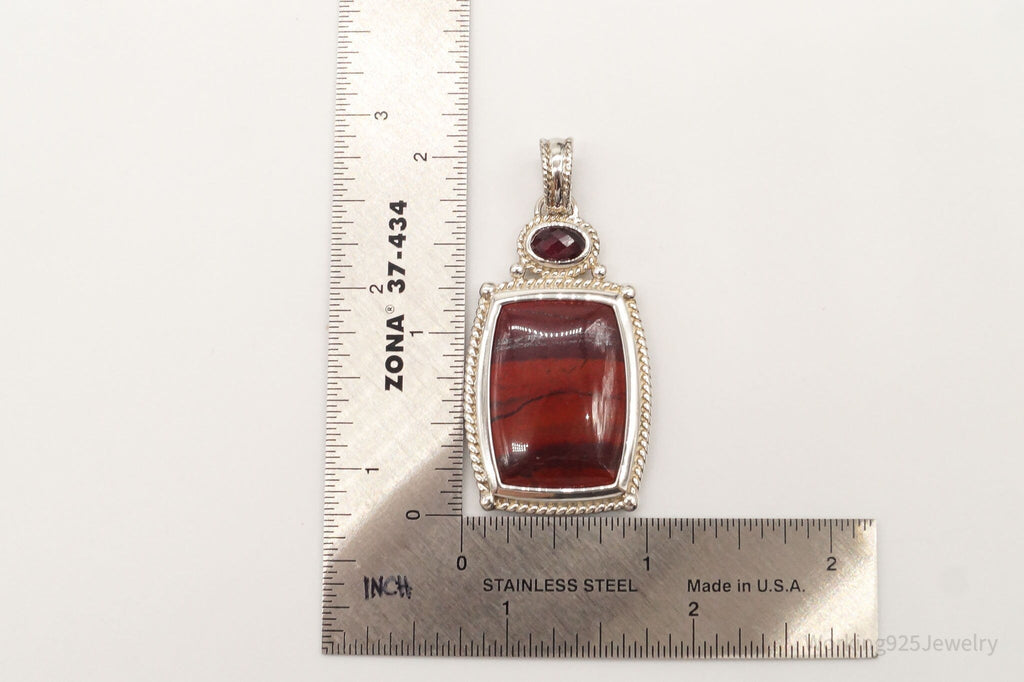 Large Designer Whitney Kelly Red Jasper Garnet Sterling Silver Pendant | Jewelry > Necklaces > Pendants | Wiccan Center