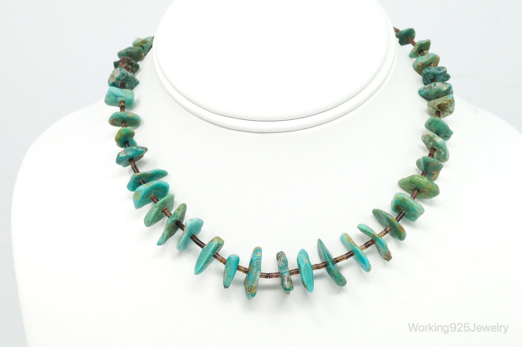 Vintage Native American Turquoise Porcupine Quill Sterling Silver Necklace | Jewelry > Necklaces > Pendants | Wiccan Center