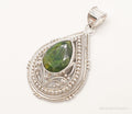 Vintage Large Green Stone Sterling Silver Pendant | Jewelry > Necklaces > Pendants | Wiccan Center
