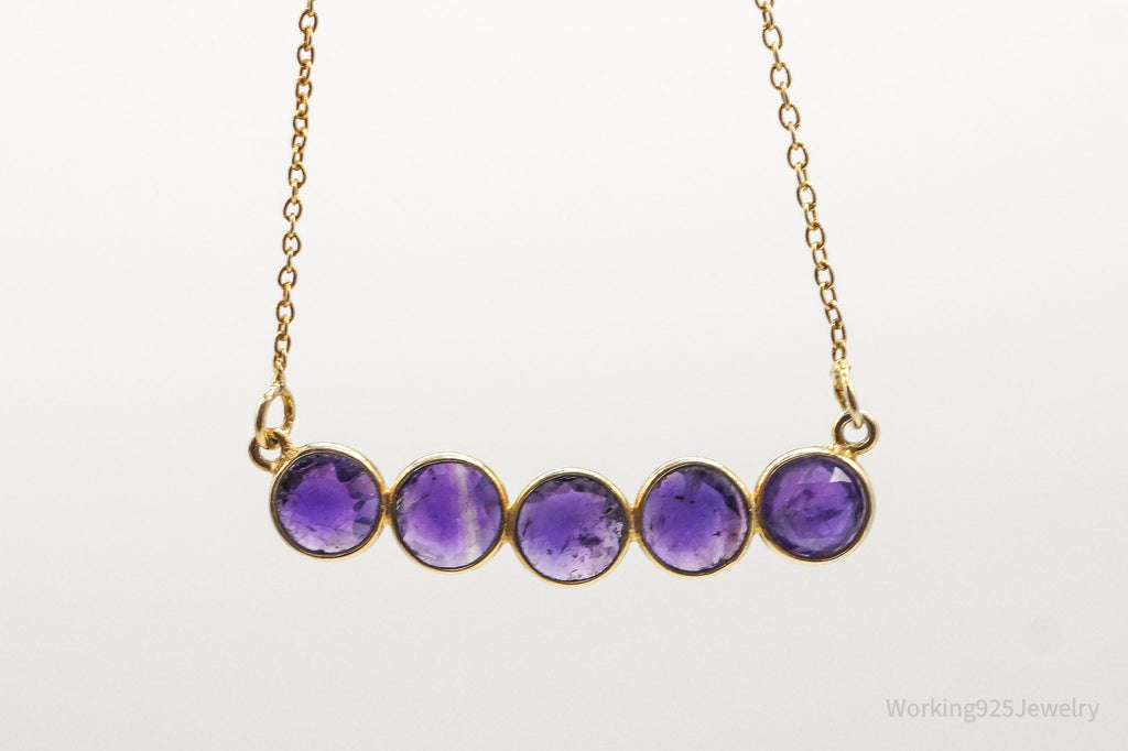 Vintage Amethyst Gold Vermeil Sterling Silver Necklace | Jewelry > Necklaces > Pendants | Wiccan Center
