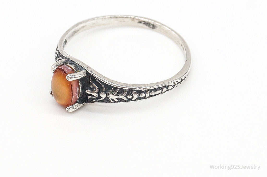 Antique Designer WMCO Orange Paua Shell Sterling Silver Ring - Size 6 | Jewelry > Rings | Wiccan Center