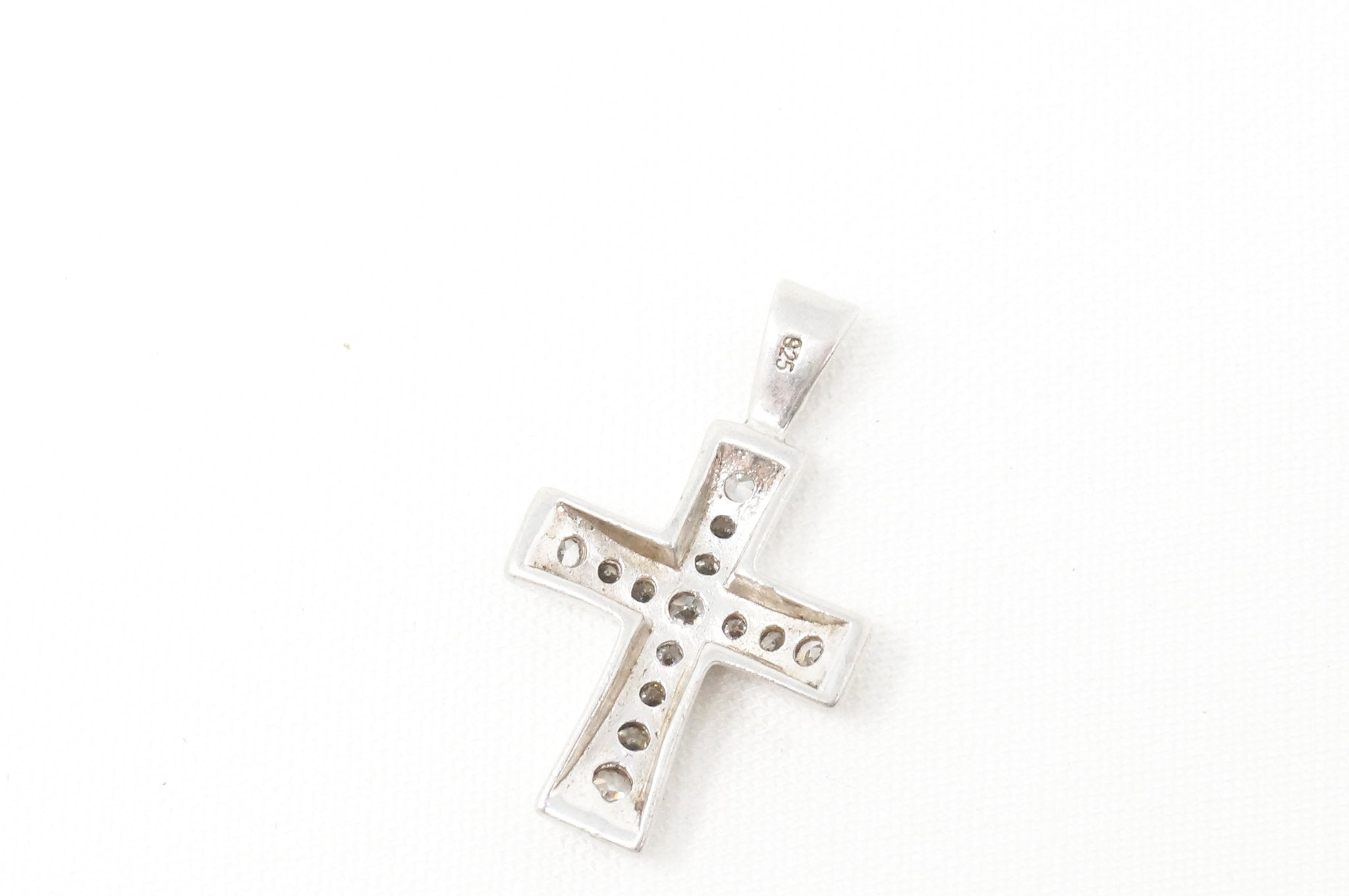 Vintage Cubic Zirconia Cross Sterling Silver Necklace Pendant | Jewelry > Necklaces > Pendants | Wiccan Center