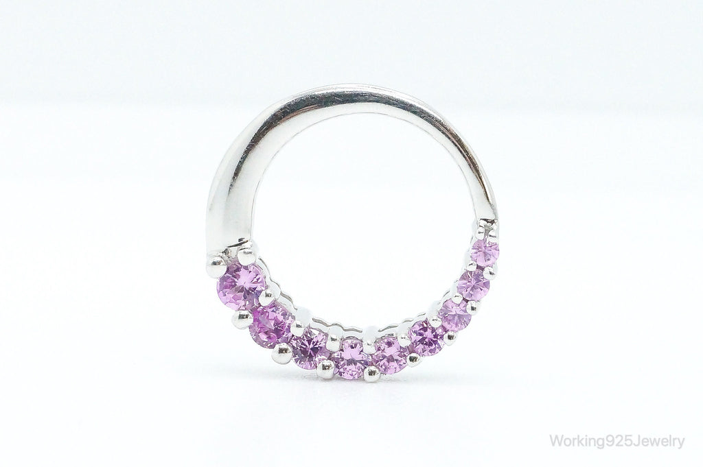 10K White Gold Pink Sapphire Sterling Silver Necklace Pendant | Jewelry > Necklaces > Pendants | Wiccan Center