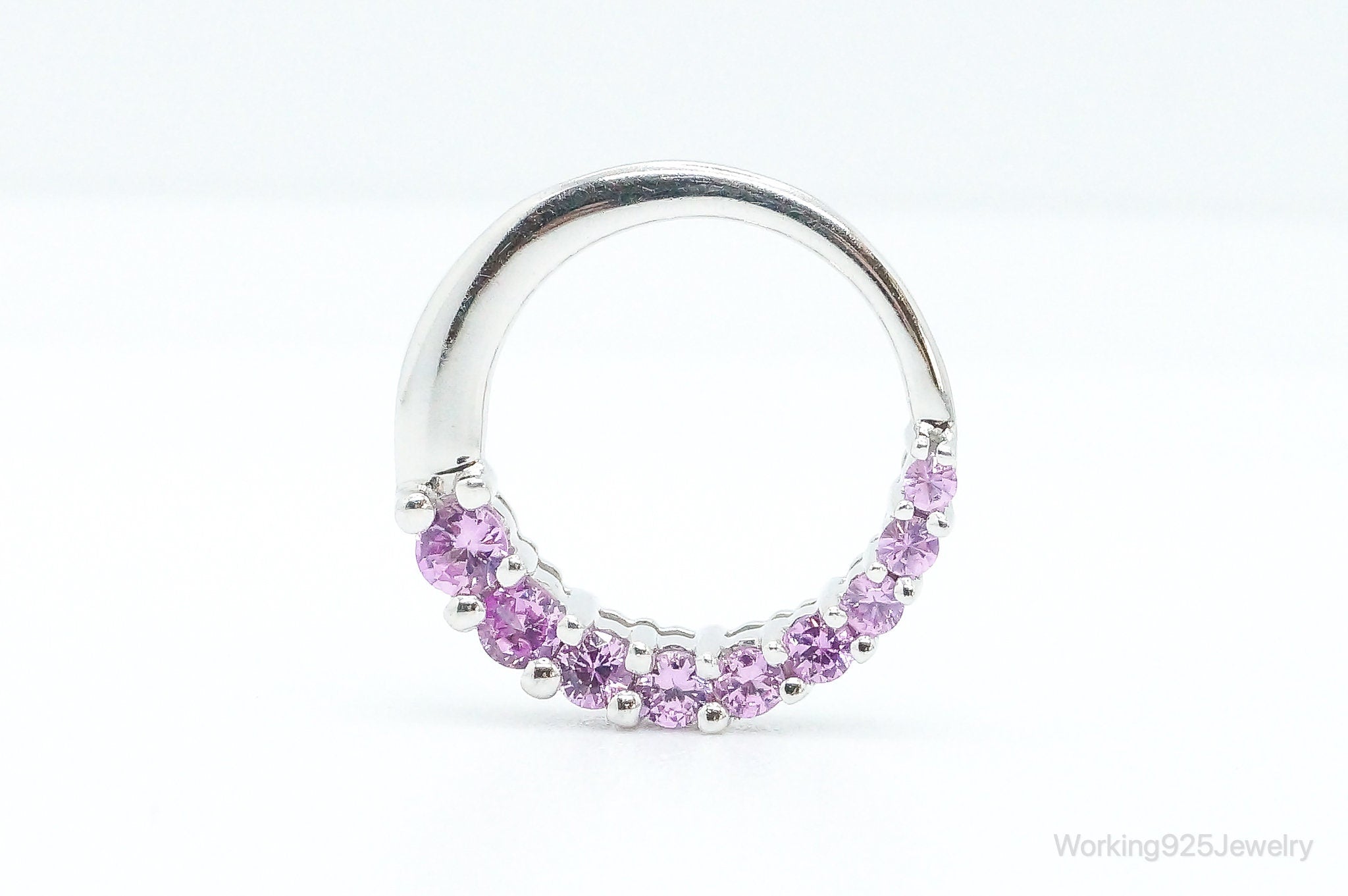 10K White Gold Pink Sapphire Sterling Silver Necklace Pendant | Jewelry > Necklaces > Pendants | Wiccan Center