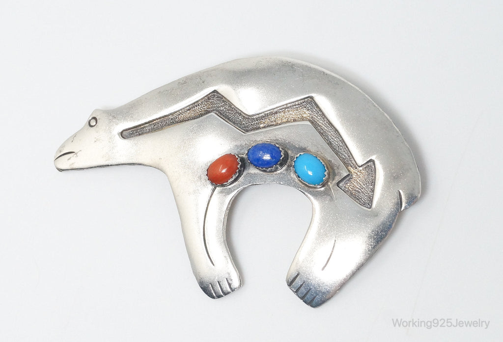 VTG Native American Edith James Bear Handmade Sterling Silver Pendant Pin | Jewelry > Necklaces > Pendants | Wiccan Center