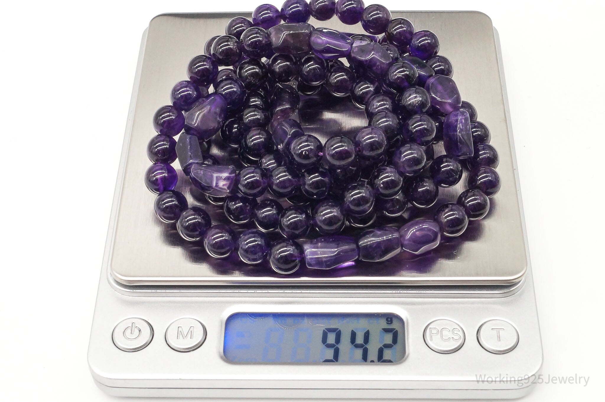 Vintage Desert Rose Trading Amethyst Bead Sterling Silver Necklace 40" | Jewelry > Necklaces > Pendants | Wiccan Center