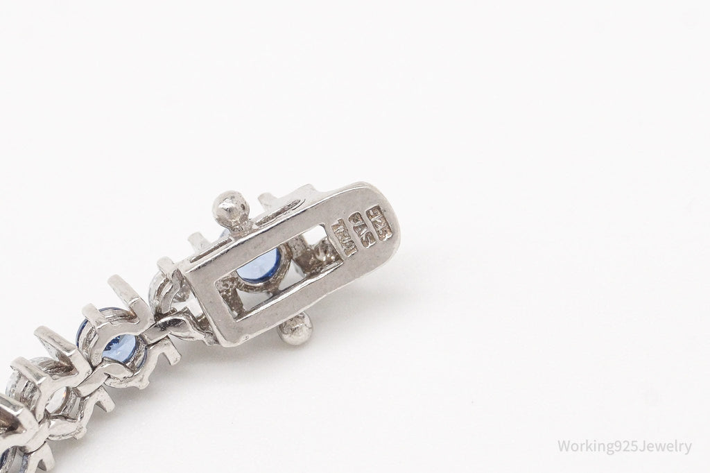 Vintage FAS Blue & White Cubic Zirconia Sterling Silver Bracelet | Jewelry > Bracelets | Wiccan Center