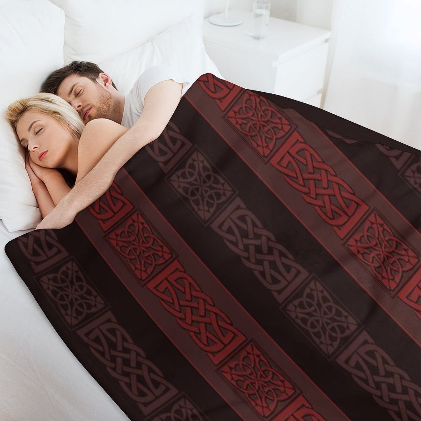 Viking Dark Red Wrinkle-free Throw Blanket