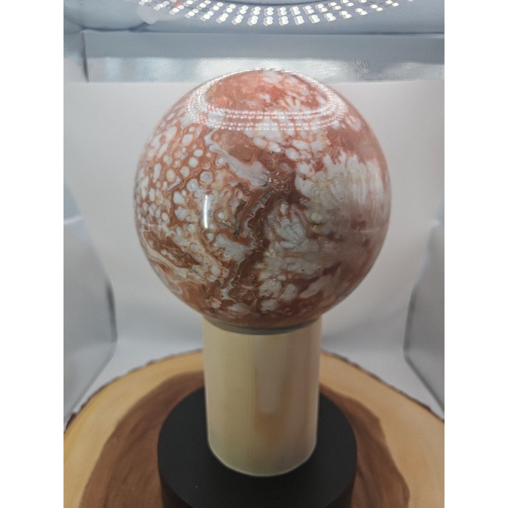 Natural Chocolate Agate Sphere - Grounding Madagascar Gem | 10.42LB | Crystal Spheres & Eggs | Wiccan Center