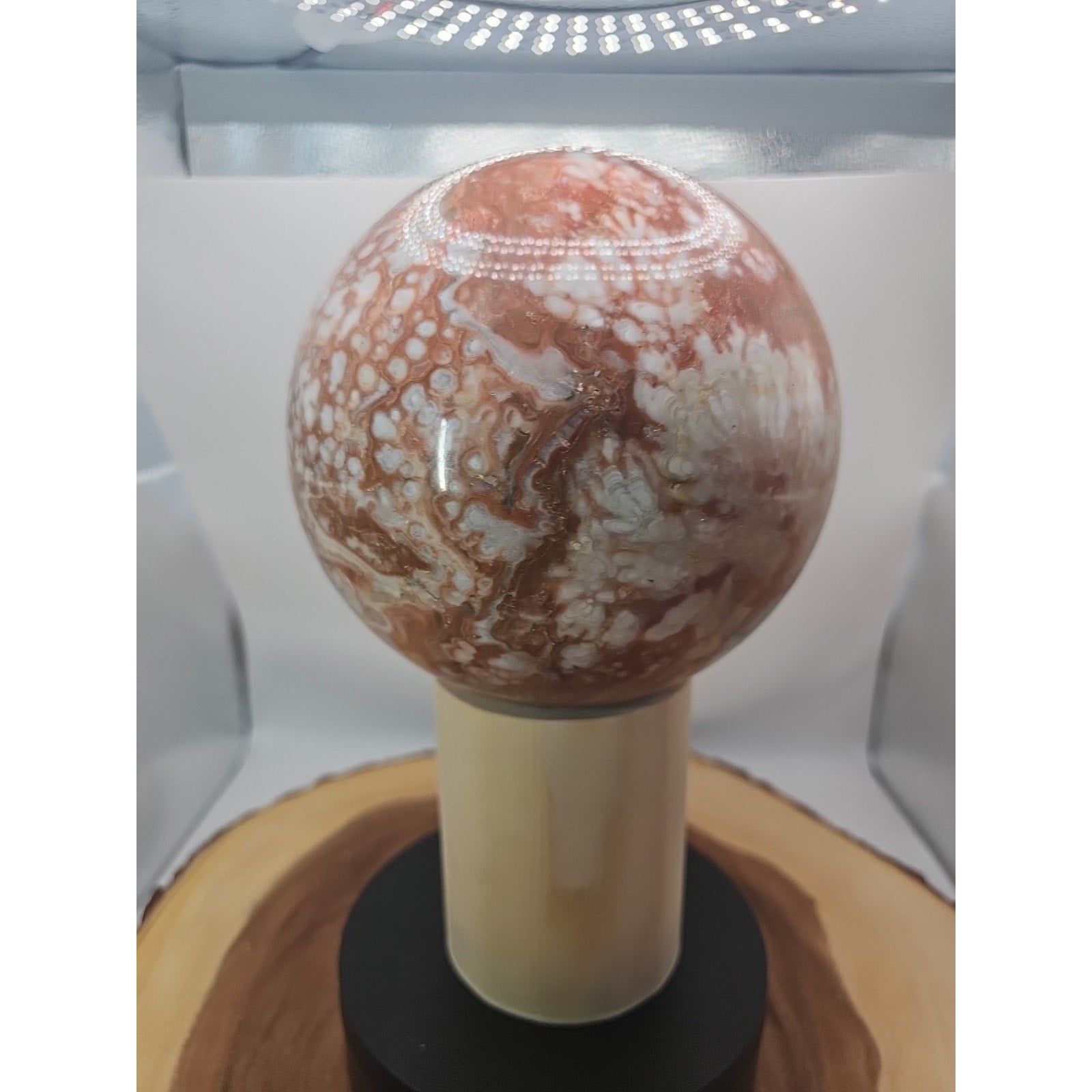 Natural Chocolate Agate Sphere - Grounding Madagascar Gem | 10.42LB | Crystal Spheres & Eggs | Wiccan Center