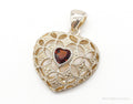 Vintage Designer Avon Garnet Heart Sterling Silver Pendant | Jewelry > Necklaces > Pendants | Wiccan Center