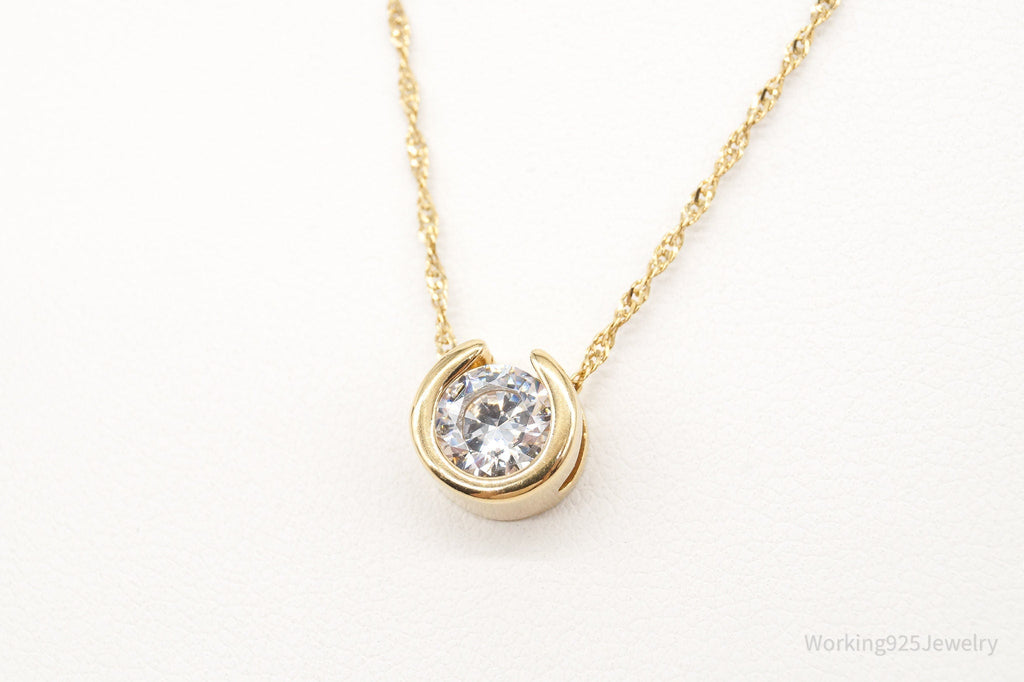 Designer Milor Gold Vermeil Cubic Zirconia Sterling Silver Necklace | Jewelry > Necklaces > Pendants | Wiccan Center