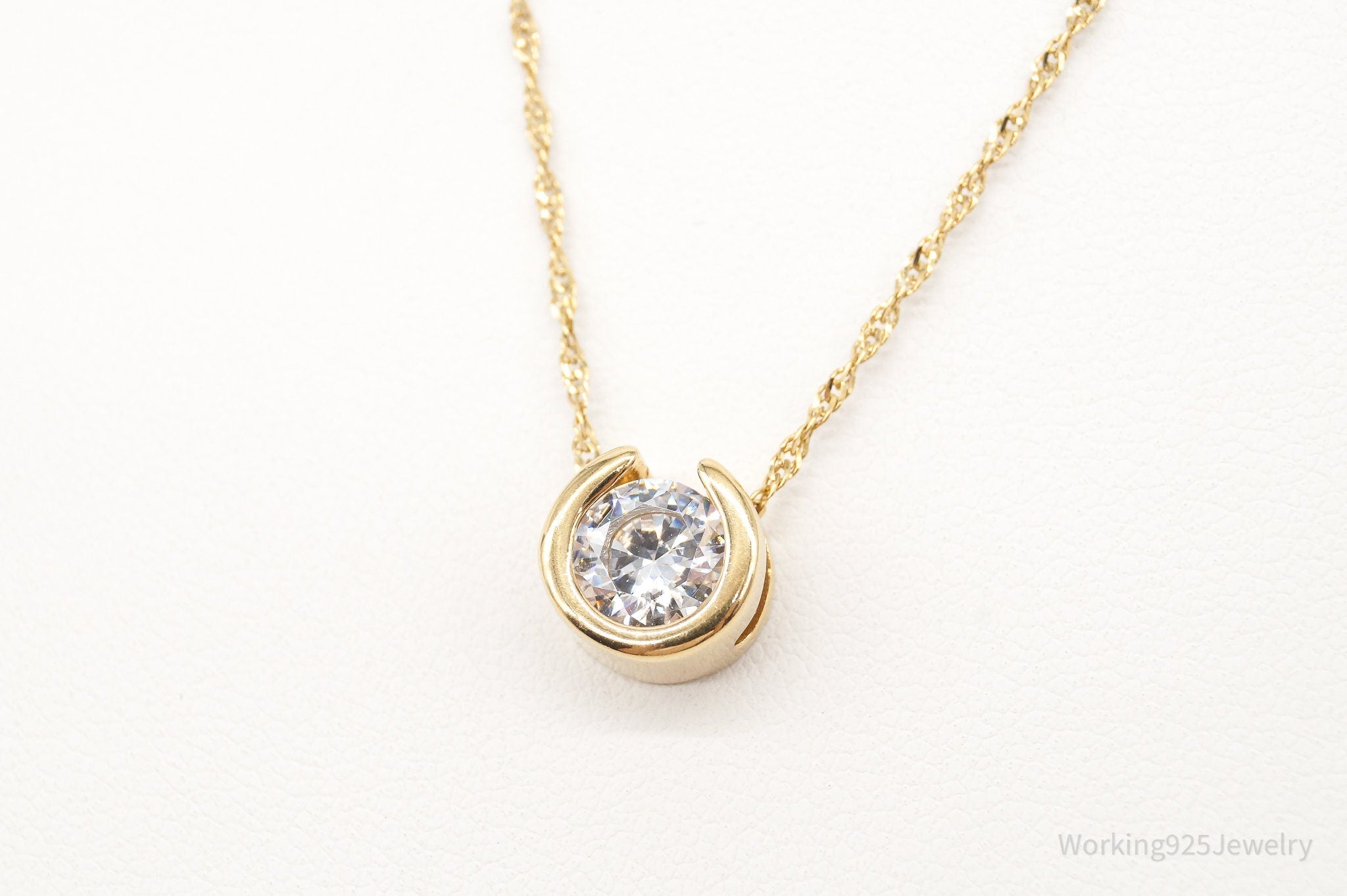 Designer Milor Gold Vermeil Cubic Zirconia Sterling Silver Necklace | Jewelry > Necklaces > Pendants | Wiccan Center