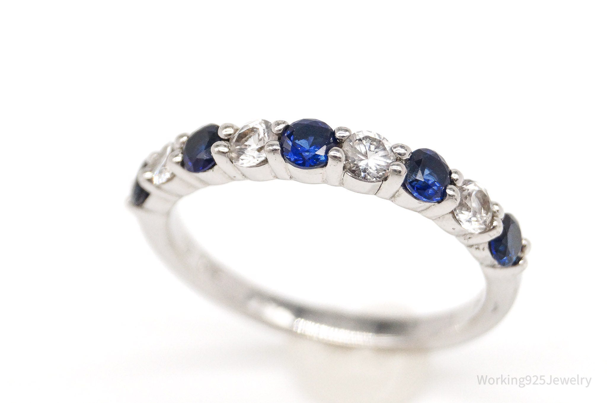 Vintage SAI Lab Sapphire Cubic Zirconia Sterling Silver Ring - Size 6.75 | Jewelry > Rings | Wiccan Center