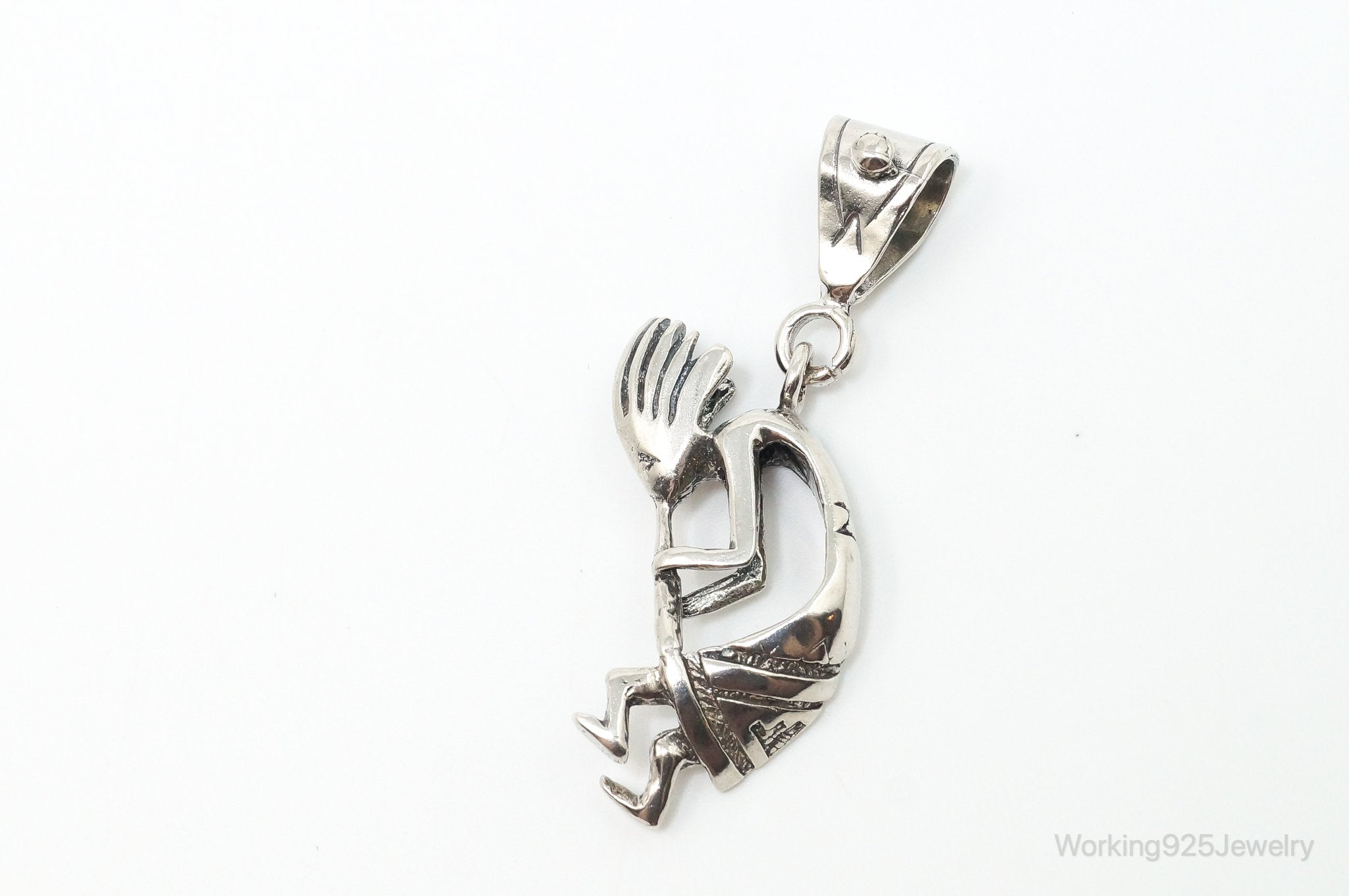 Large Vintage Native American Dancing Kokopelli Sterling Silver Pendant | Jewelry > Necklaces > Pendants | Wiccan Center
