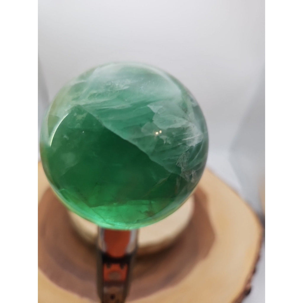 1.59lb Natural Rainbow Fluorite Quartz Crystal Sphere Ball Polished | Crystal Spheres & Eggs | Wiccan Center