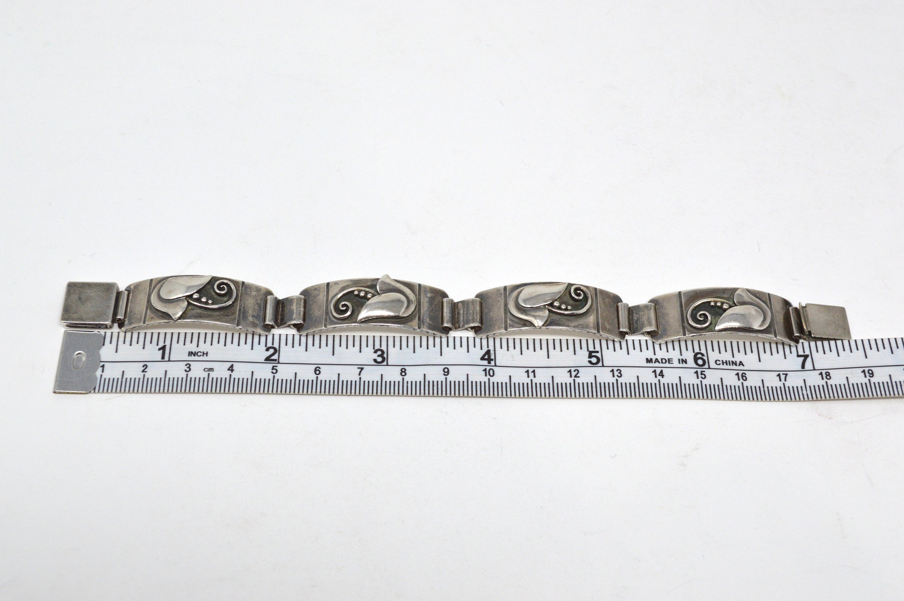 Rare Vintage Laurence Foss Modernist Sterling Silver Bracelet - Georg Jensen | Jewelry > Bracelets | Wiccan Center
