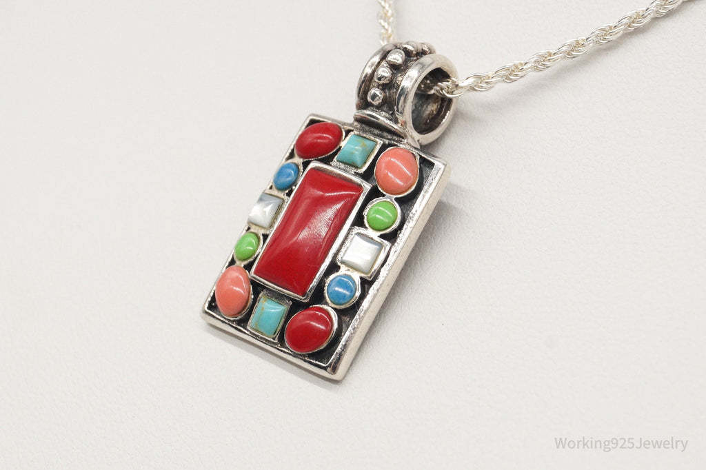 Vintage Multi Gem Sterling Silver Necklace | Jewelry > Necklaces > Pendants | Wiccan Center