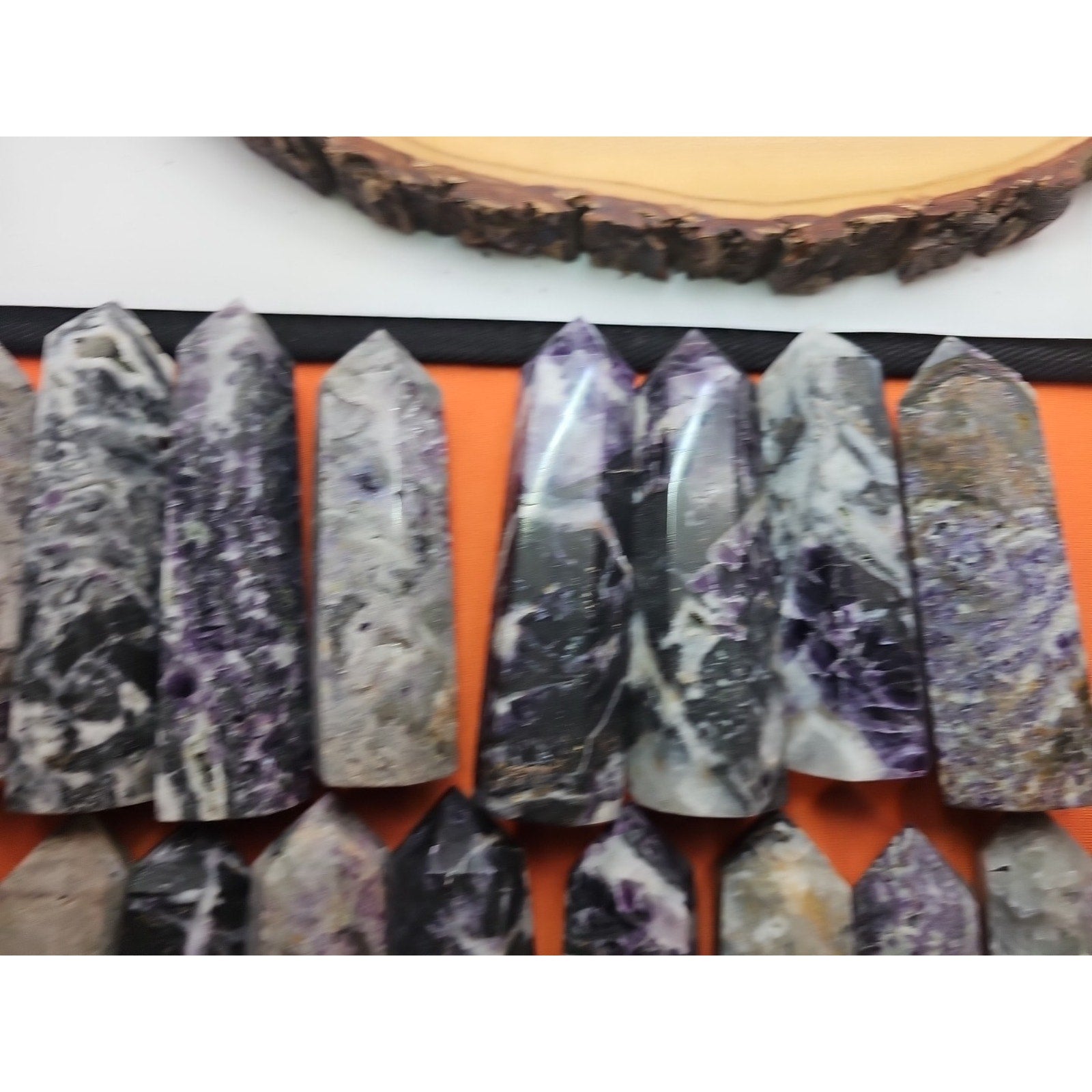 2Pcs Natural Rainbow Fluorite Quartz Crystal Point Tower Polished 4in Tall Avg | Crystal Points & Towers | Wiccan Center