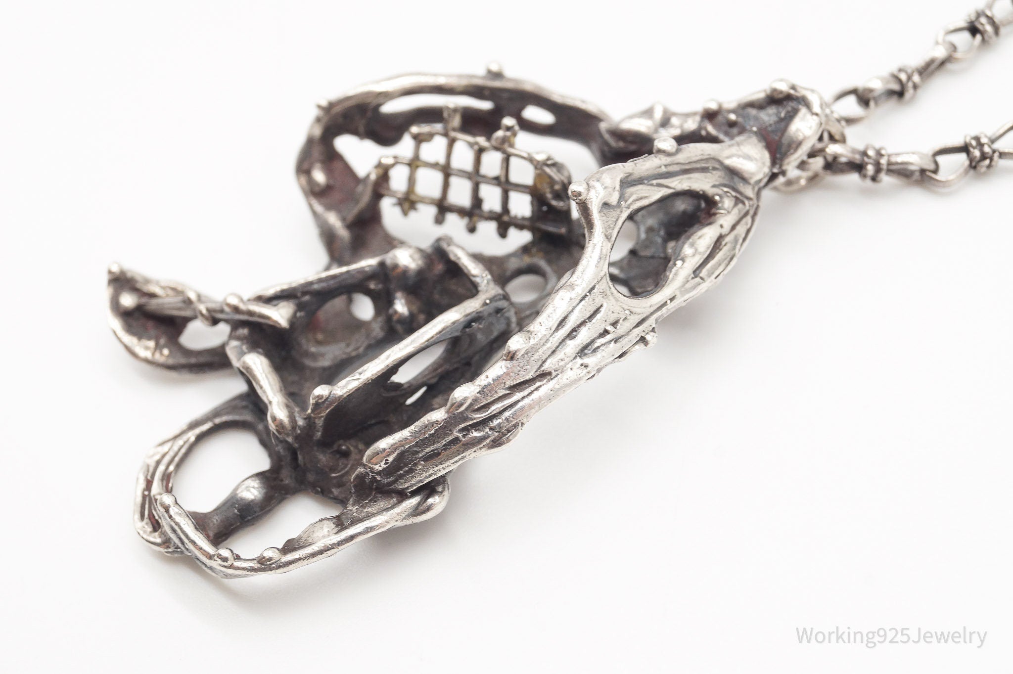 Vintage Brutalist Silver Toggle Necklace | Jewelry > Necklaces > Pendants | Wiccan Center