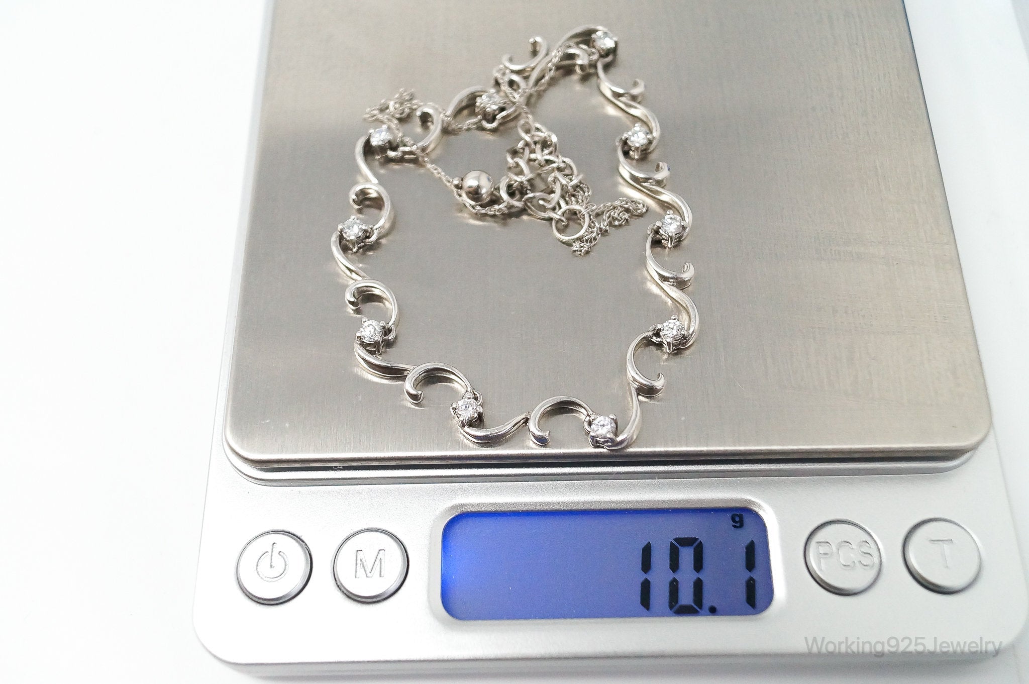 Art Deco Cubic Zirconia Sterling Silver Necklace | Jewelry > Necklaces > Pendants | Wiccan Center