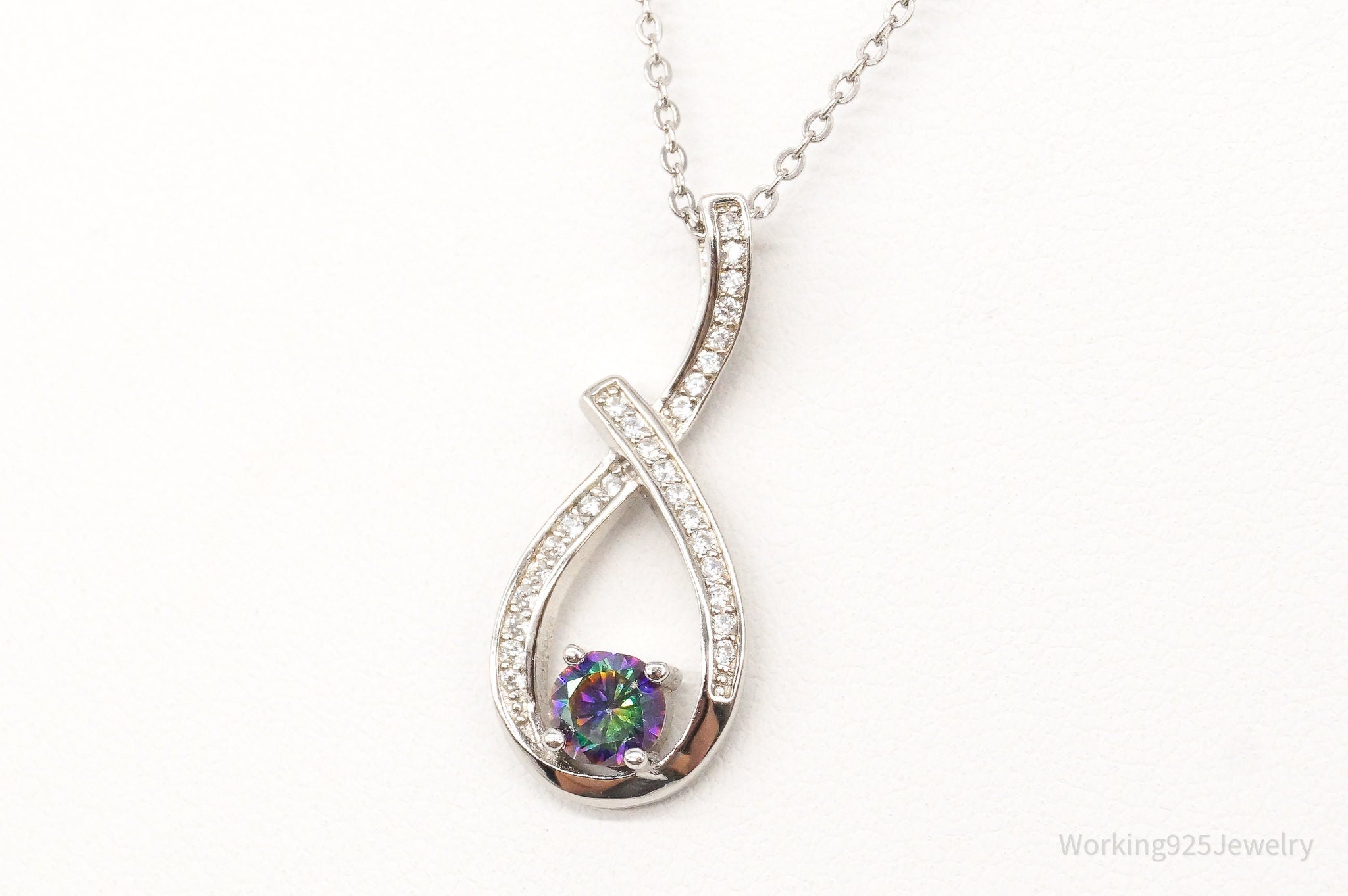 Designer Ryze Mystic Topaz Cubic Zirconia Sterling Silver Necklace | Jewelry > Necklaces > Pendants | Wiccan Center