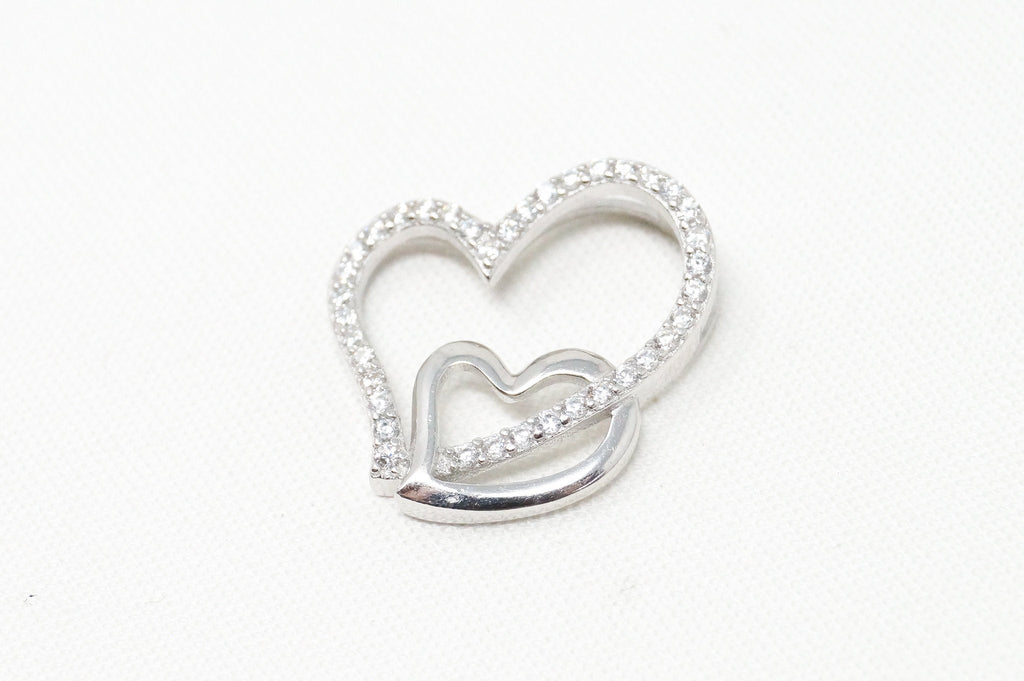 Vintage Open Hearts Collection CZ Sterling Silver Necklace Pendant | Jewelry > Necklaces > Pendants | Wiccan Center