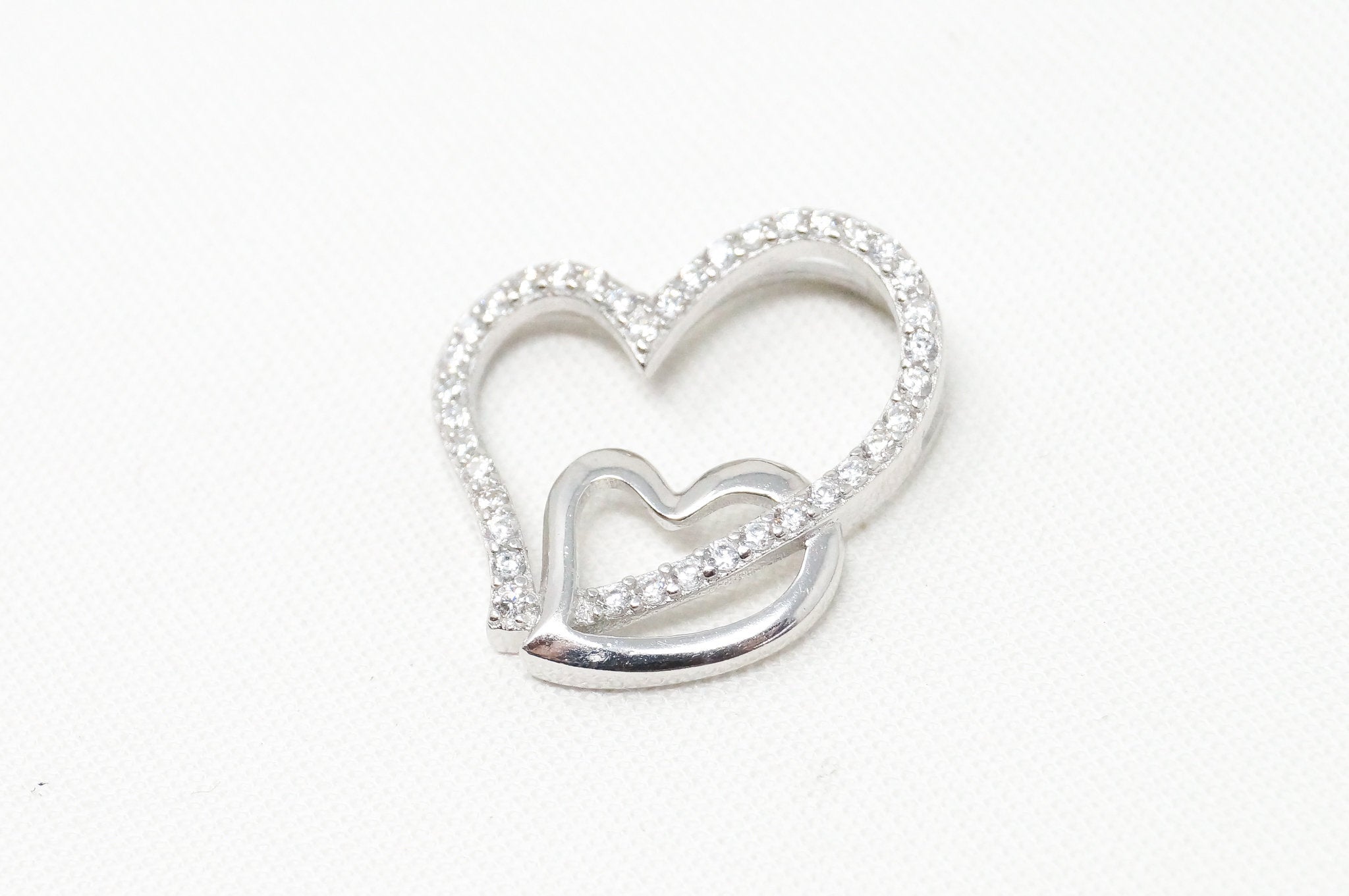 Vintage Open Hearts Collection CZ Sterling Silver Necklace Pendant | Jewelry > Necklaces > Pendants | Wiccan Center