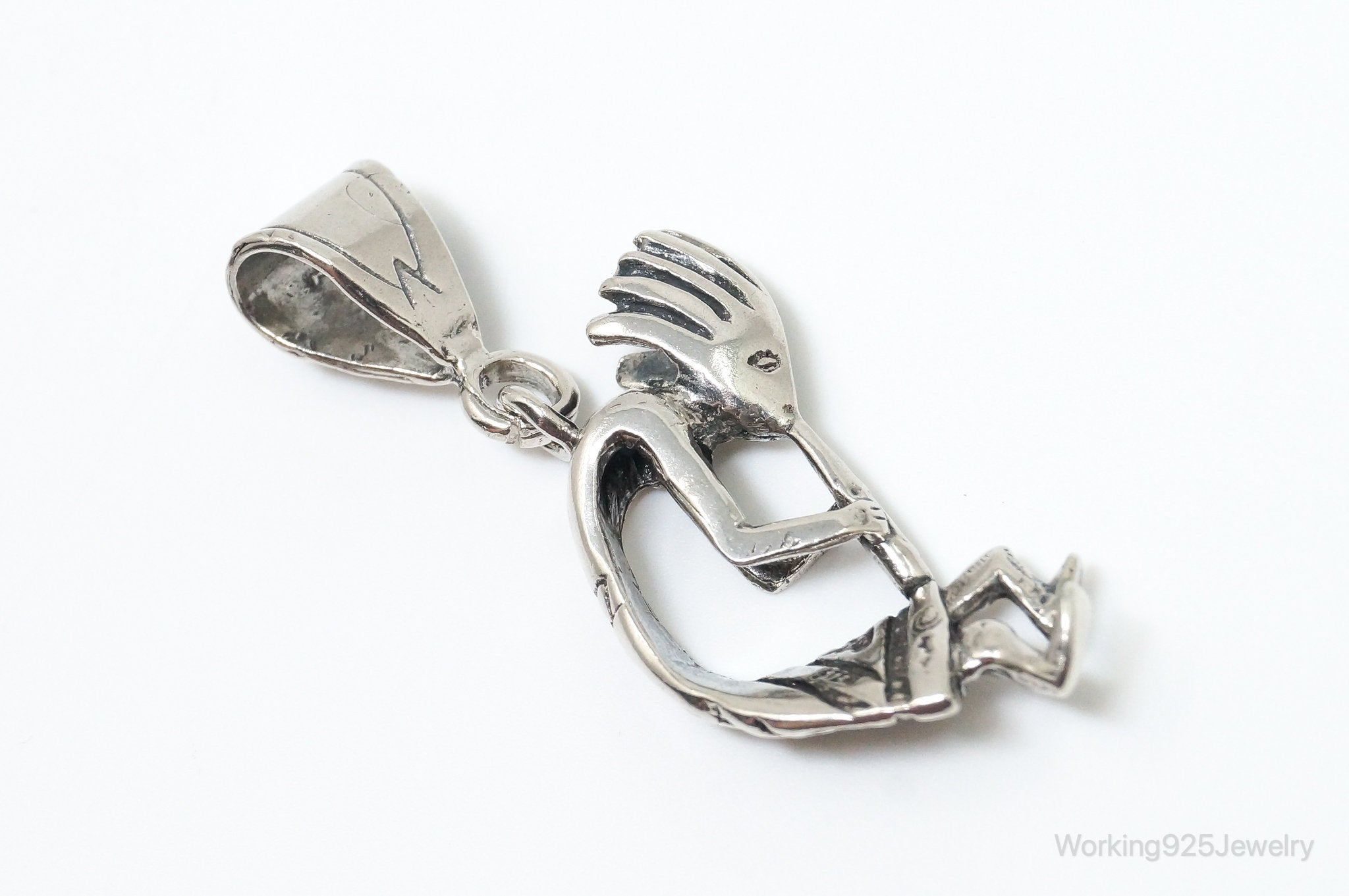 Large Vintage Native American Dancing Kokopelli Sterling Silver Pendant | Jewelry > Necklaces > Pendants | Wiccan Center