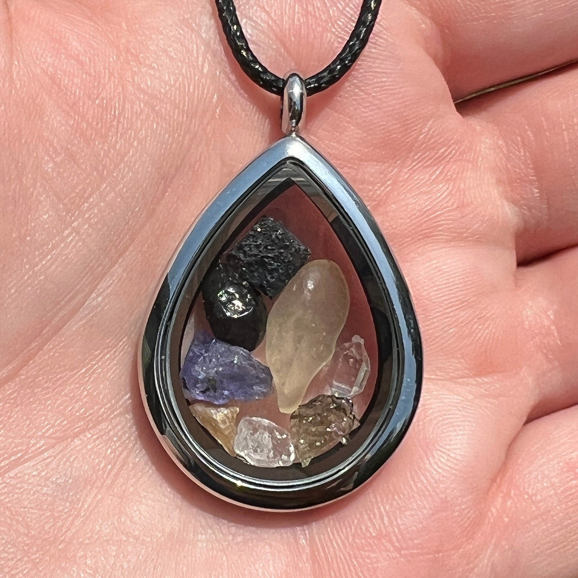 Moldavite Libyan Desert Glass Brookite Herderite Phenacite Natrolite Tibetan Tektite Tanzanite Herkimer Synergy 12 Pendant Jewelry Necklace | | Wiccan Center